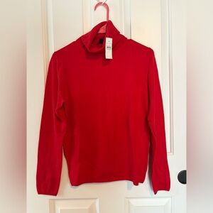 Ann Taylor Red Turtleneck Sweater Size Large